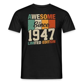 Millésime 1947 - Une année légendaire ! Rétro - T-shirt homme - noir - Devant - AI Model Male 178 light (178cm)