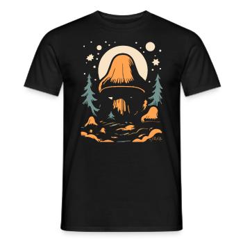 Ein riesiger Pilz im Wald - Männer T-Shirt - Schwarz - Vorne - AI Model Male 178 light (178cm)
