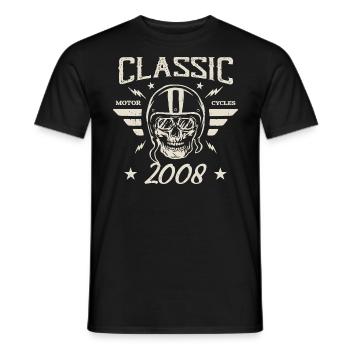 Vintage Classic Birthday Gift Born in 2008 - Men's T-Shirt - black - Front - AI Model Male 178 light (178cm)