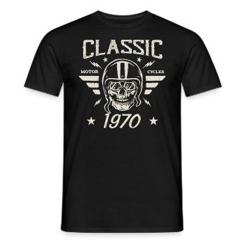 Vintage Classic Birthday Gift Born in 1970 - Men's T-Shirt - black - Front - AI Model Male 178 light (178cm)