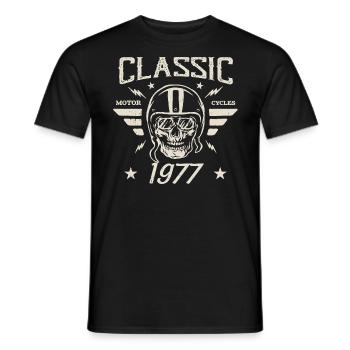 Klassisches Vintage-Geburtstagsgeschenk aus dem Jahr 1977 - Männer T-Shirt - Schwarz - Vorne - AI Model Male 178 light (178cm)
