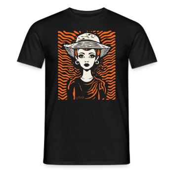 The Stylish Woman - Men's T-Shirt - black - Front - AI Model Male 178 light (178cm)