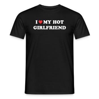 Love my hot girlfriend - Men's T-Shirt - black - Front - AI Model Male 178 light (178cm)
