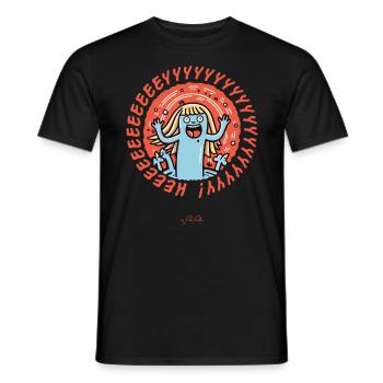 Hey! Overjoyed girl - Men's T-Shirt - black - Front - AI Model Male 178 light (178cm)