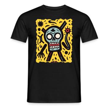 Cartoon Pop Skull : c’est génial - T-shirt homme - noir - Devant - AI Model Male 178 light (178cm)