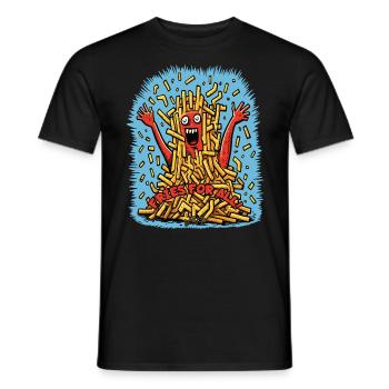 Des frites pour tous - T-shirt homme - noir - Devant - AI Model Male 178 light (178cm)