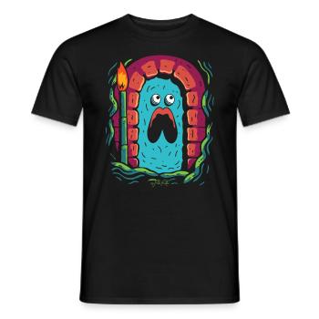 Simple Dessin Animé Gros Monstre Effrayant Donjon - T-shirt homme - noir - Devant - AI Model Male 178 light (178cm)