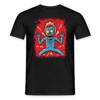 Surprising Cartoon Pop Guy - Men's T-Shirt - black - Front - AI Model Male 178 light (178cm)