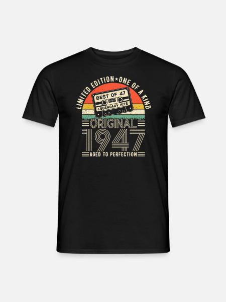 Legendary 77th birthday 1947 - Men's T-Shirt - black