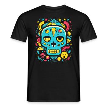 Pop Cartoon, Tier Totenkopf - Männer T-Shirt - Schwarz - Vorne - AI Model Male 178 light (178cm)