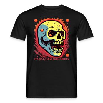I love skull motifs - Men's T-Shirt - black - Front - AI Model Male 178 light (178cm)