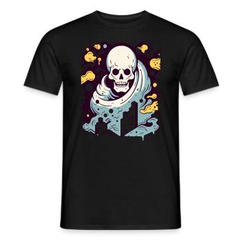 Couleur interactive, crâne industriel moderne - T-shirt homme - noir - Devant - AI Model Male 178 light (178cm)