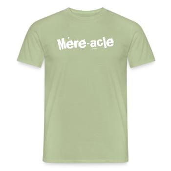 Mère-acle Élégance (Miracle Elegance) - T-shirt homme - vert sauge - Devant - AI Model Male 178 light (178cm)
