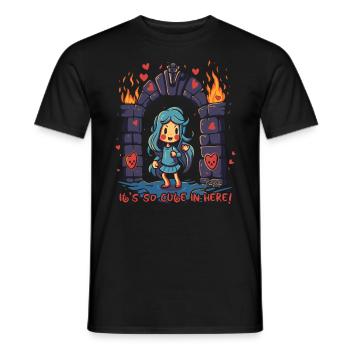 Anime Mädchen und der niedliche Kerker - Männer T-Shirt - Schwarz - Vorne - AI Model Male 178 light (178cm)