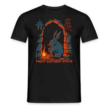 Komm in die Kerker Hölle des Horror Hasen - Männer T-Shirt - Schwarz - Vorne - AI Model Male 178 light (178cm)