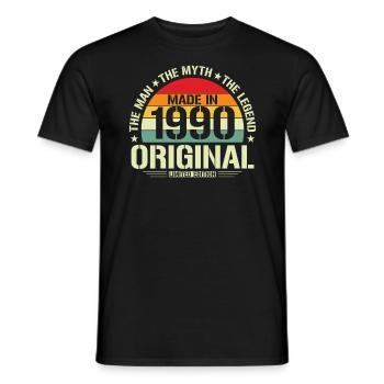 Style rétro d’anniversaire vintage des années 1990 - T-shirt homme - noir - Devant - AI Model Male 178 light (178cm)