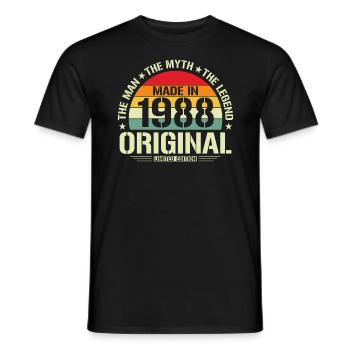 Legendary vintage 1988 - Men's T-Shirt - black - Front - AI Model Male 178 light (178cm)