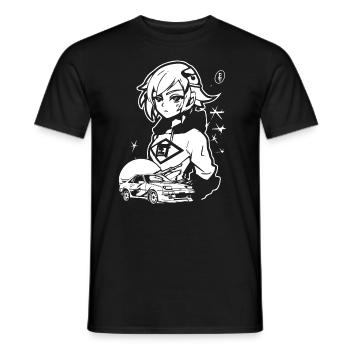 Girls also love JDM cars - Men's T-Shirt - black - Front - AI Model Male 178 light (178cm)
