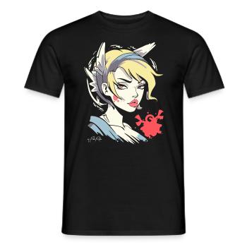 Votre fille d’ange d’anime chaude - T-shirt homme - noir - Devant - AI Model Male 178 light (178cm)