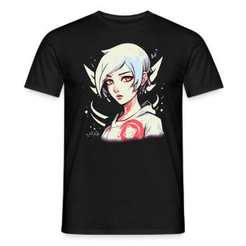Hot Girl Like Me, Anime Girl Art - Men's T-Shirt - black - Front - AI Model Male 178 light (178cm)