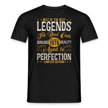 Vintage 1978 Birthday Gift - Men's T-Shirt - black - Front - AI Model Male 178 light (178cm)
