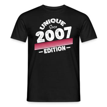 Unique depuis 2007 Edition Anniversaire Millésime 2007 - T-shirt homme - noir - Devant - AI Model Male 178 light (178cm)