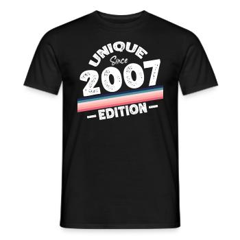 Unique depuis 2007 Edition Anniversaire Millésime 2007 - T-shirt homme - noir - Devant - AI Model Male 178 light (178cm)