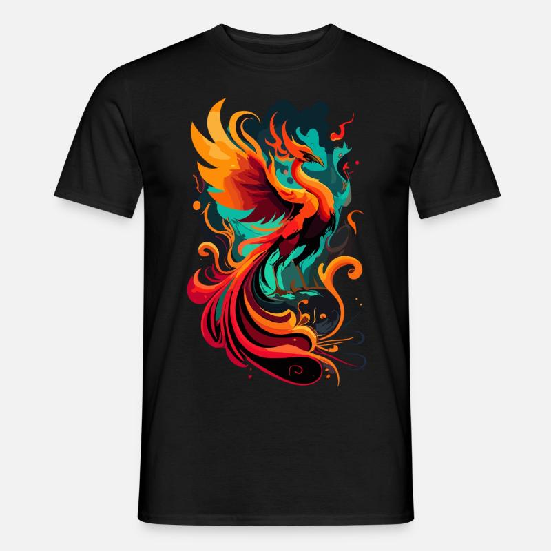 Phönix aus der Asche – Feuervogel der Wiedergeburt - Männer T-Shirt - Schwarz