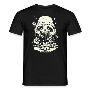 Adorable crâne et marguerites - T-shirt homme - noir - Devant - AI Model Male 178 light (178cm)