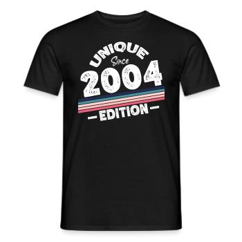 Unique depuis 2004 Edition Anniversaire Millésime 2004 - T-shirt homme - noir - Devant - AI Model Male 178 light (178cm)