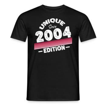 Unique depuis 2004 Edition Anniversaire Millésime 2004 - T-shirt homme - noir - Devant - AI Model Male 178 light (178cm)