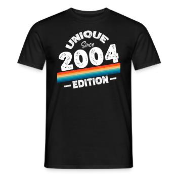 Unique depuis 2004 Edition Anniversaire Millésime 2004 - T-shirt homme - noir - Devant - AI Model Male 178 light (178cm)