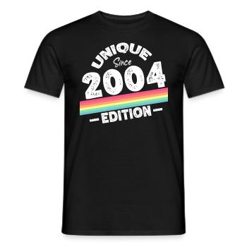 Unique depuis 2004 Edition Anniversaire Millésime 2004 - T-shirt homme - noir - Devant - AI Model Male 178 light (178cm)