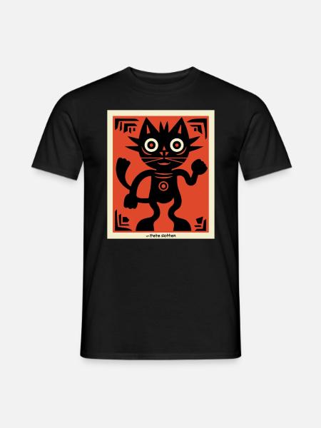 Moderne Kunst Katze - Männer T-Shirt - Schwarz