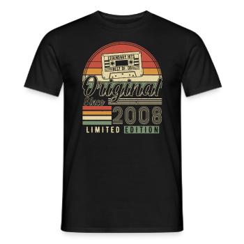 Legendary year of birth 2008 - Men's T-Shirt - black - Front - AI Model Male 178 light (178cm)