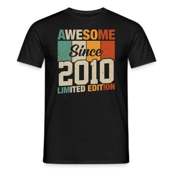 Legendary year of birth 2010 - Men's T-Shirt - black - Front - AI Model Male 178 light (178cm)