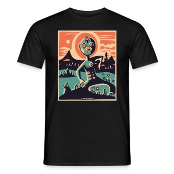 Natur Alien in einer abstrakten Landschaft - Männer T-Shirt - Schwarz - Vorne - AI Model Male 178 light (178cm)