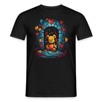 Stuffed cuddly bear in the dungeon of love - Men's T-Shirt - black - Front - AI Model Male 178 light (178cm)