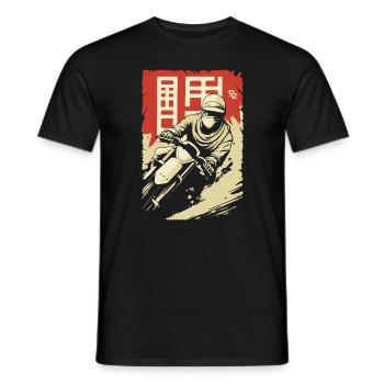 Rallye Oldschool : Motocross d’Asie - T-shirt homme - noir - Devant - AI Model Male 178 light (178cm)