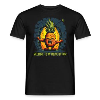 Welcome to the Dungeon of Pain: Pineapple - Men's T-Shirt - black - Front - AI Model Male 178 light (178cm)