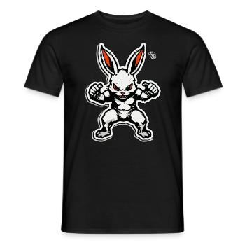 En Forme Et En Colère, Lapin Musculaire En Colère - T-shirt homme - noir - Devant - AI Model Male 178 light (178cm)