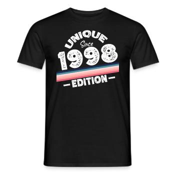 Unique Since 1998 Edition Birthday Vintage 1998 - Men's T-Shirt - black - Front - AI Model Male 178 light (178cm)