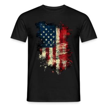 Grunge America - Men's T-Shirt - black - Front - AI Model Male 178 light (178cm)
