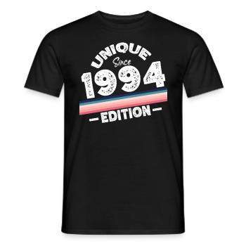 Unique depuis 1994 Edition Anniversaire Millésime 1994 - T-shirt homme - noir - Devant - AI Model Male 178 light (178cm)