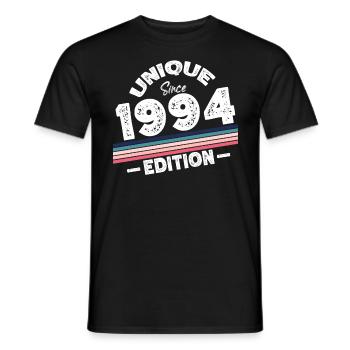 Unique depuis 1994 Edition Anniversaire Millésime 1994 - T-shirt homme - noir - Devant - AI Model Male 178 light (178cm)