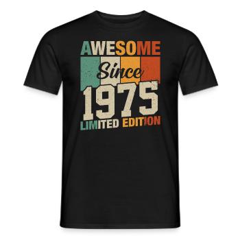 Vintage 1975 Legends - Men's T-Shirt - black - Front - AI Model Male 178 light (178cm)