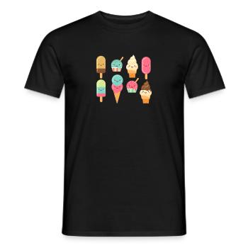 Crème glacée Crème glacée Crème glacée Cadeau d’été - T-shirt homme - noir - Devant - AI Model Male 178 light (178cm)
