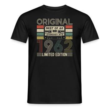 1962 Vintage Birthday Legends - Men's T-Shirt - black - Front - AI Model Male 178 light (178cm)