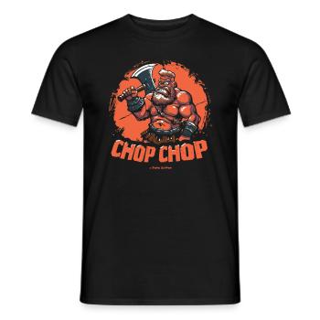 Chop Chop: Kämpfender Barbar mit Axt - Männer T-Shirt - Schwarz - Vorne - AI Model Male 178 light (178cm)