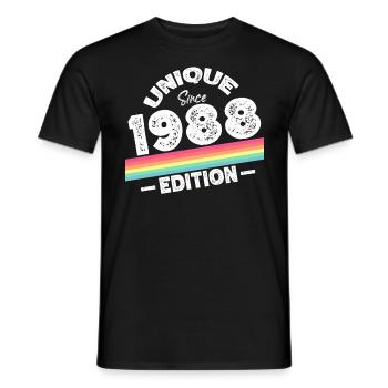 Unique Since 1988 Edition Birthday Vintage 1988 - Men's T-Shirt - black - Front - AI Model Male 178 light (178cm)